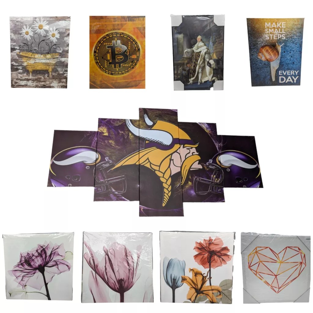 Assorted Canvas Wall Art Various Sizes and Subject Matter 164pc Lot