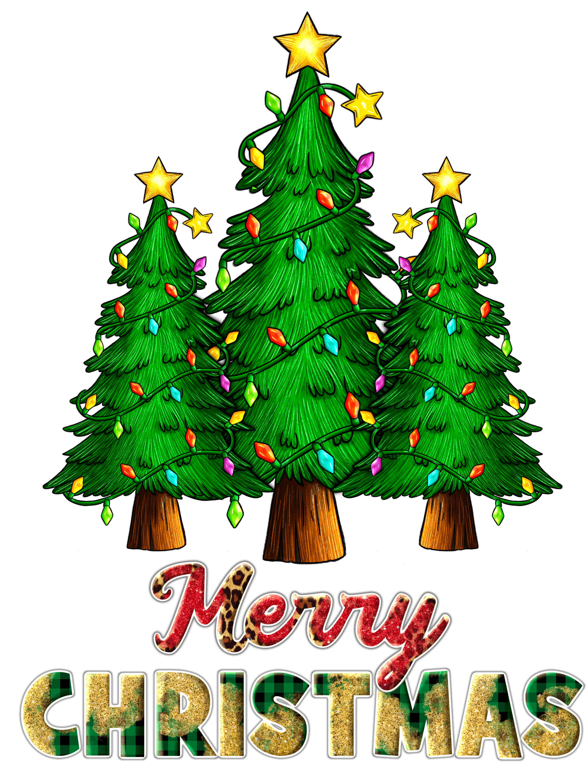 Merry Christmas Trees 4 Topp Transfers
