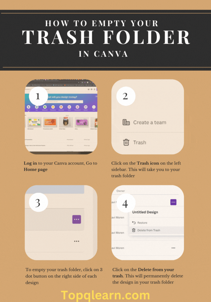 How to Empty Your Trash Folder in Canva