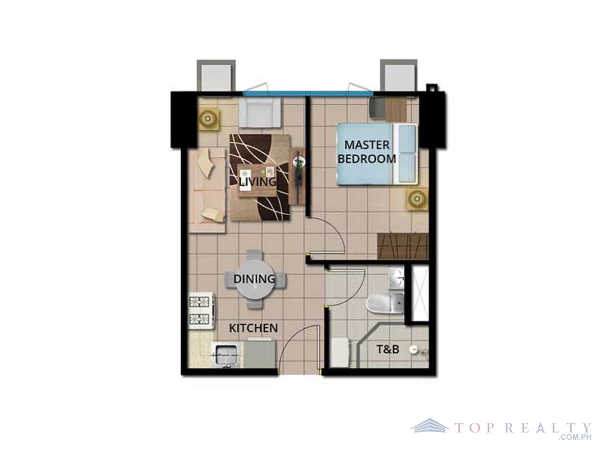 Top Realty Corporation DR88620 One Bedroom Condo Unit for Rent in