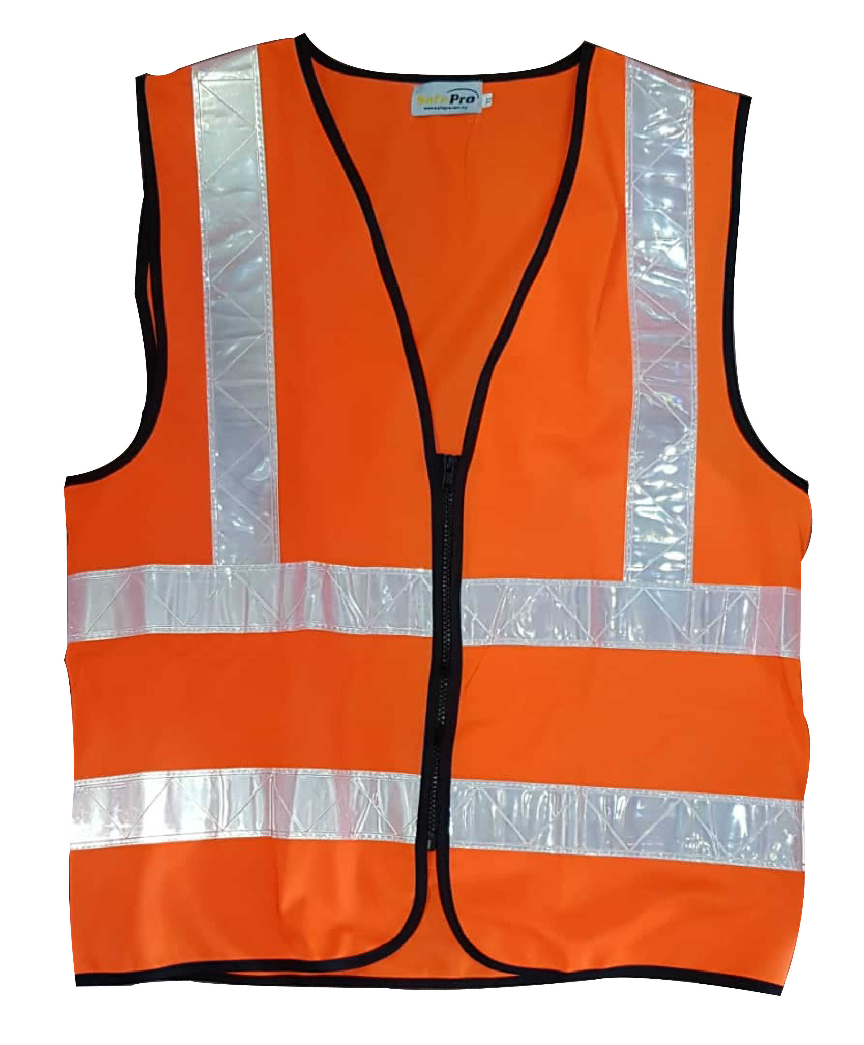 SAFETY VEST ORANGE C/W VERTICAL WHITE REFLECTOR > TOPremiumMarketing