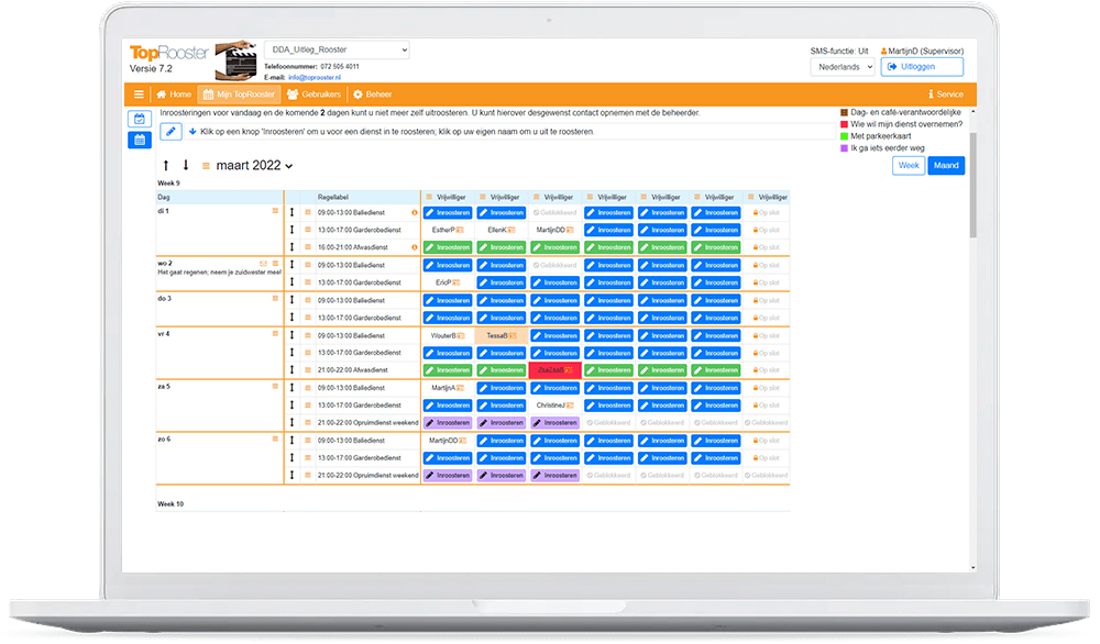 Planning software Eenvoudig en overzichtelijk TopRooster