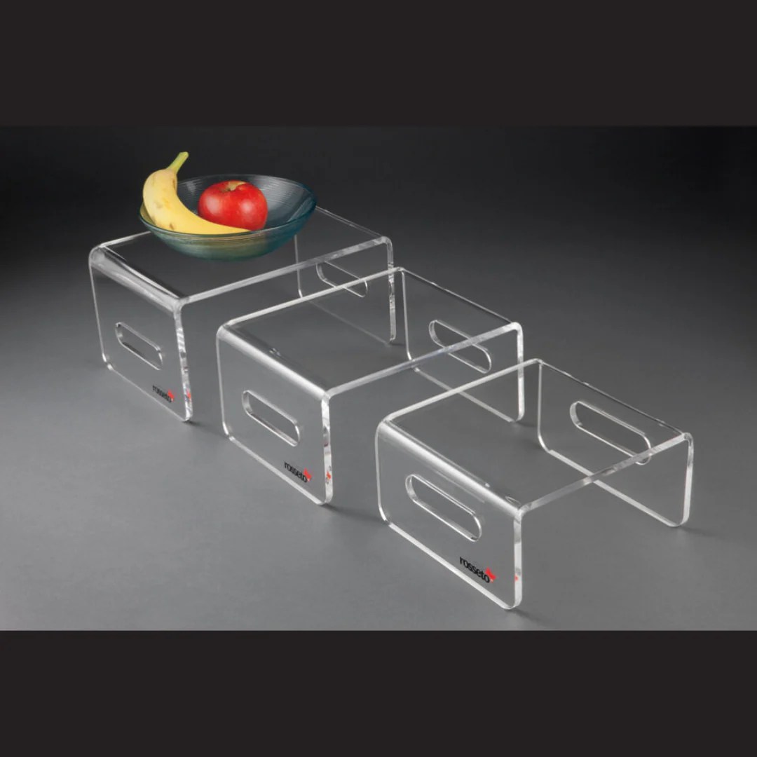 Rosseto Clear Acrylic Nesting Risers Set of 3 Top Shelf Concepts