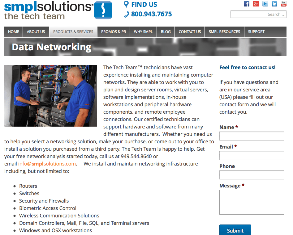 SMPL website Top Shelf Digital & Social Media Marketing