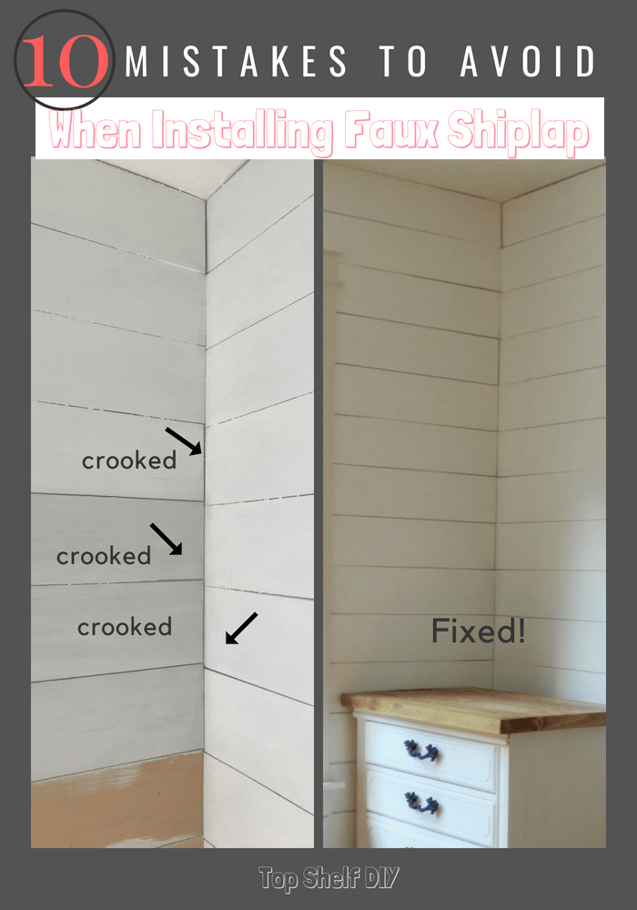 10 Mistakes to Avoid When Installing Faux Shiplap Top Shelf DIY