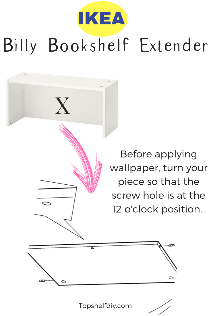 How To Apply Removable Wallpaper to Ikea Billy Bookshelves Top Shelf DIY