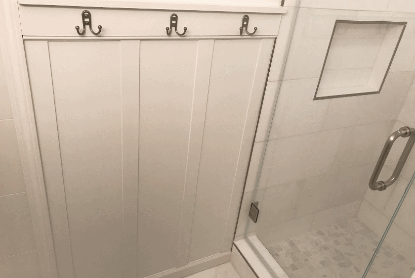 Super Easy Board & Batten Tutorial for a Small Bathroom Top Shelf DIY