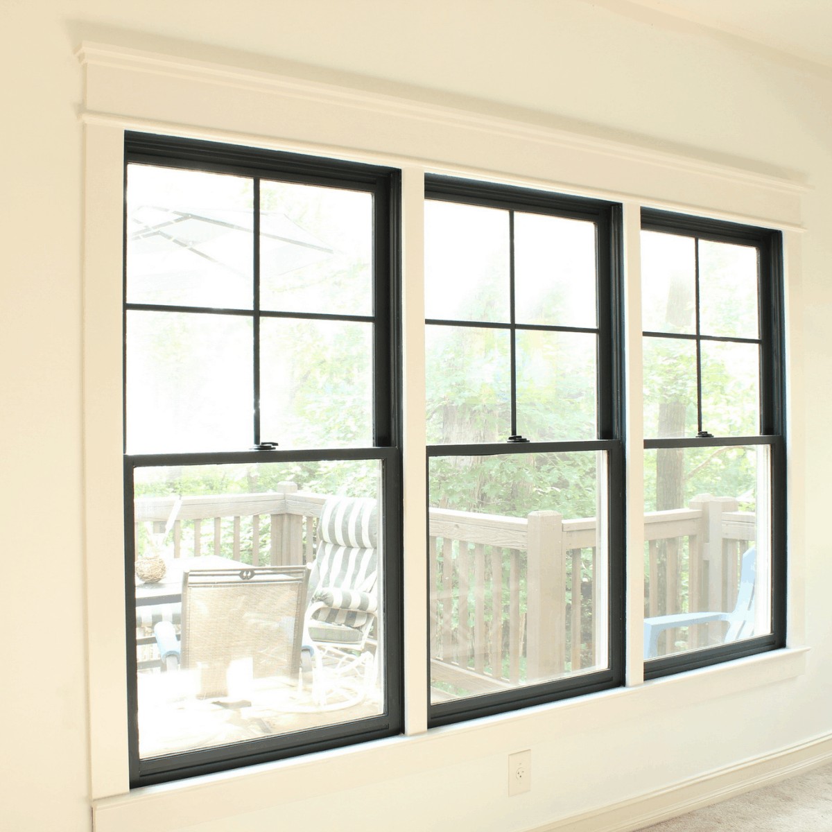 DIY Black Inset Windows Top Shelf DIY