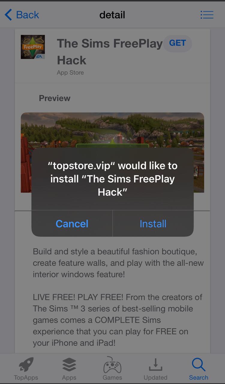 The Sims FreePlay Hack iOS FREE Download (No Jailbreak)