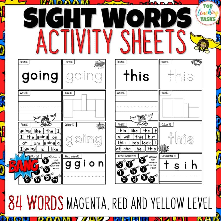 Sight Words Activity Worksheets - Top Teaching Tasks