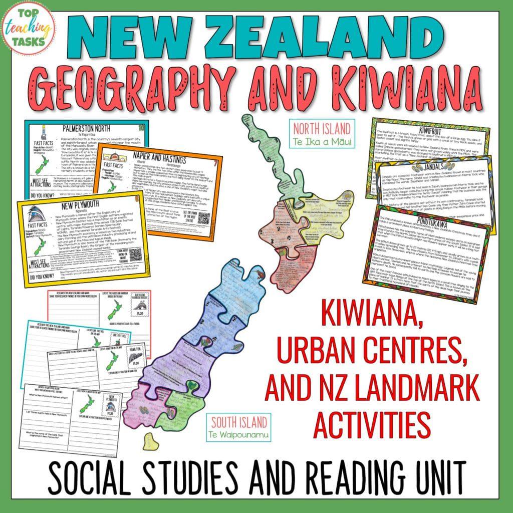 New Zealand Geography and Kiwiana Culture Unit Top Teaching Tasks