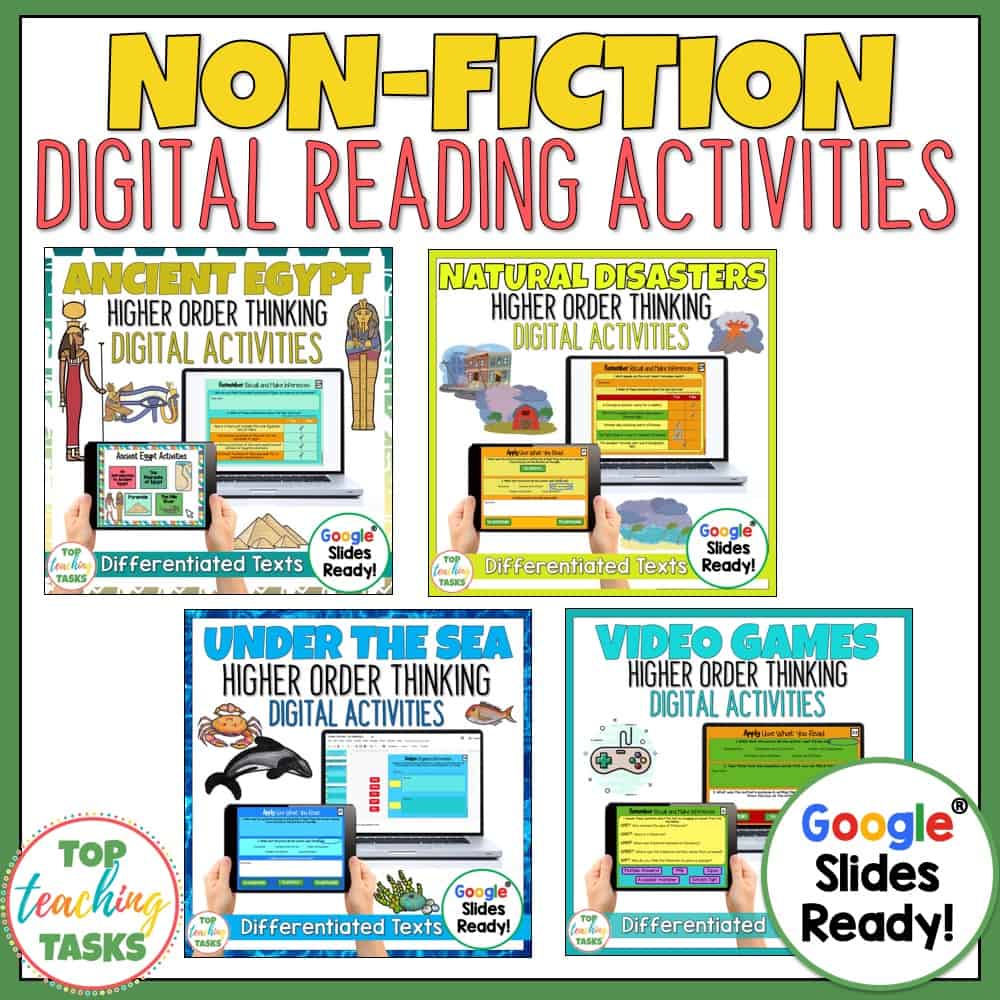Digital NonFiction Reading Comprehension for Google Classroom Top