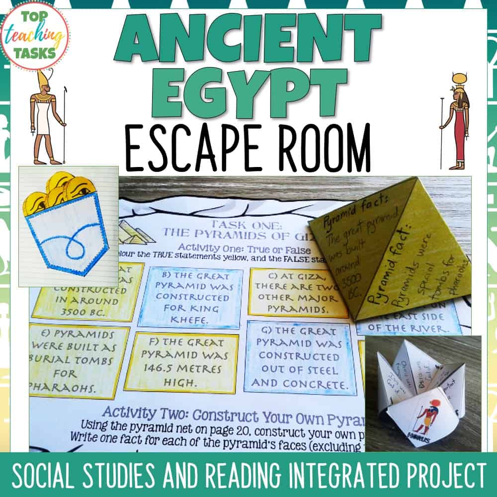 Ancient Egypt Escape Room Reading Comprehension and Social Studies