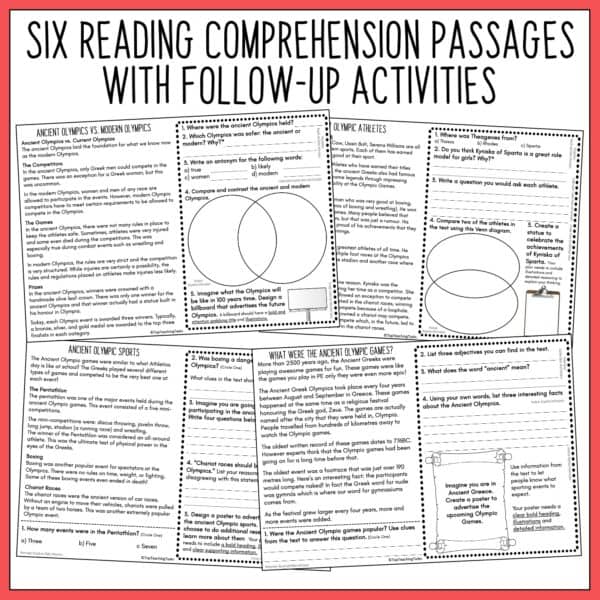 The Ancient Olympics Reading Comprehension Passages and Questions