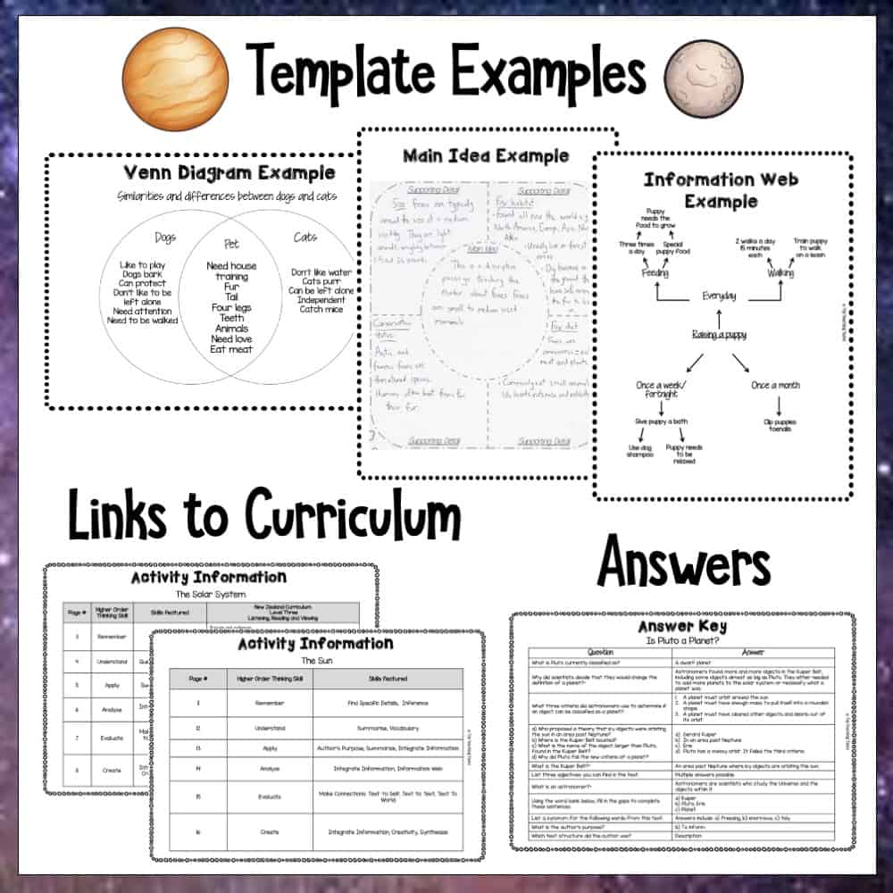 The Solar System Reading Comprehension Passages and Questions Space