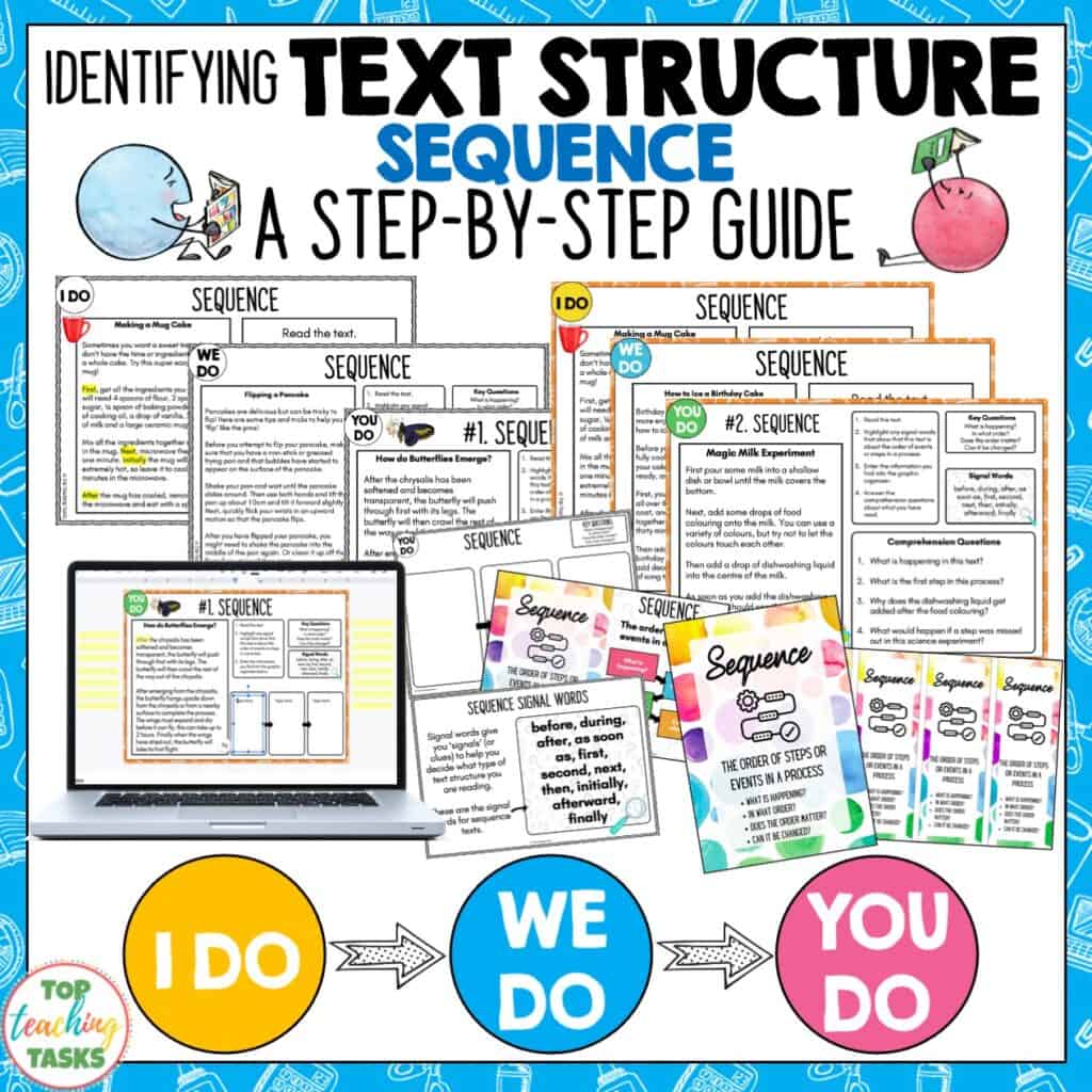 Sequence Text Structure Passages, Graphic Organisers and Posters Top Teaching Tasks