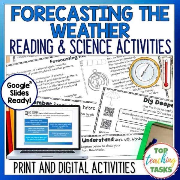 Weather Reading Comprehension and Science Passages with Activities