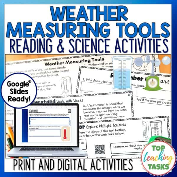 Weather Reading Comprehension and Science Passages with Activities
