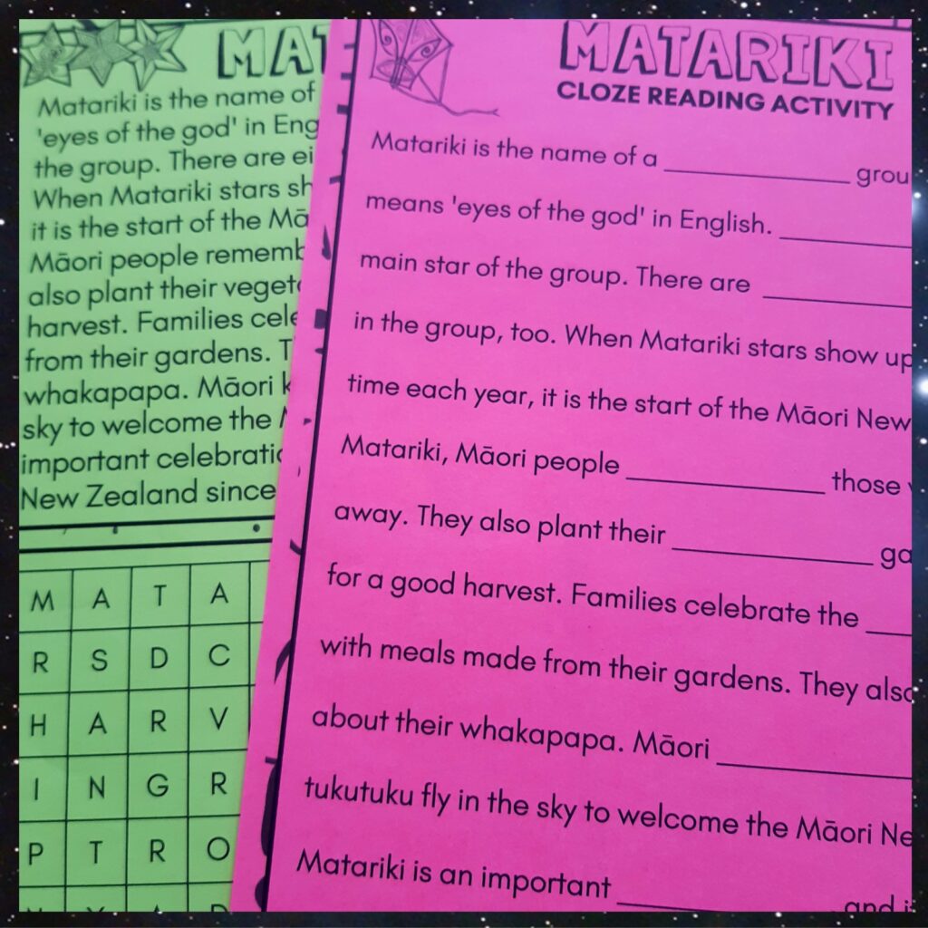 Matariki Reading Comprehension and Literacy Activities Year 2 Top Teaching Tasks