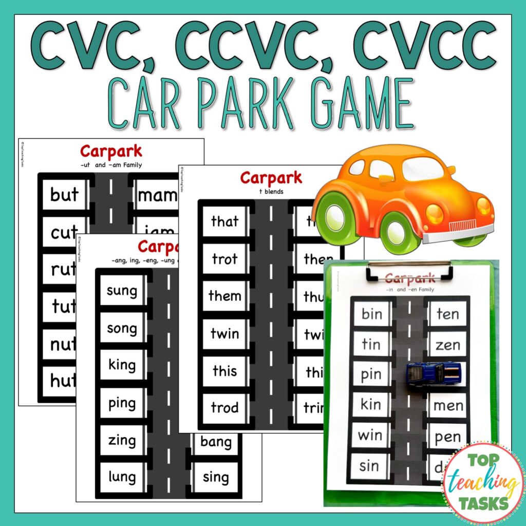 CVC, CCVC and CVCC Carpark Game Top Teaching Tasks