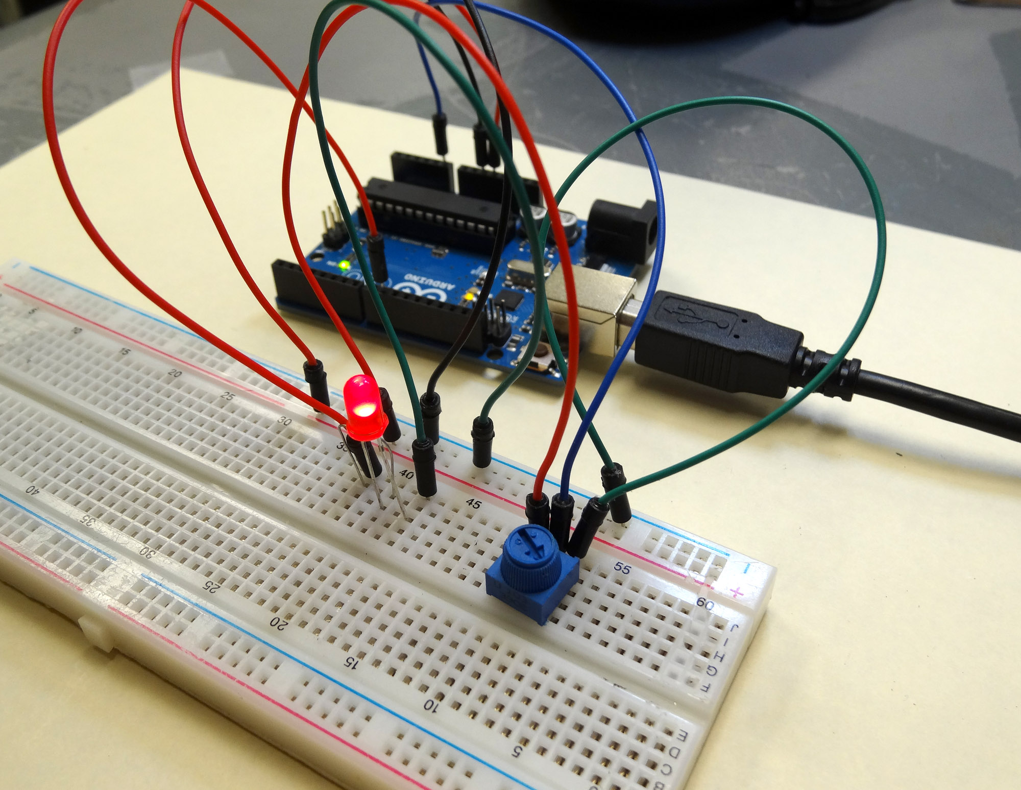 Lesson 11 Arduino Circuit to Dim LED with Potentiometer Technology