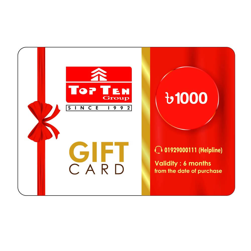 Top Ten Gift Card1000 (Physical card) Top Ten Mart