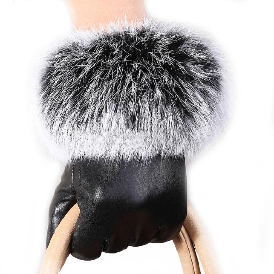 Faux Fur and Leather Gloves Top Tier Style