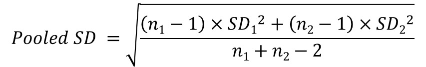 Cohen's ds pooled SD formula Top Tip Bio