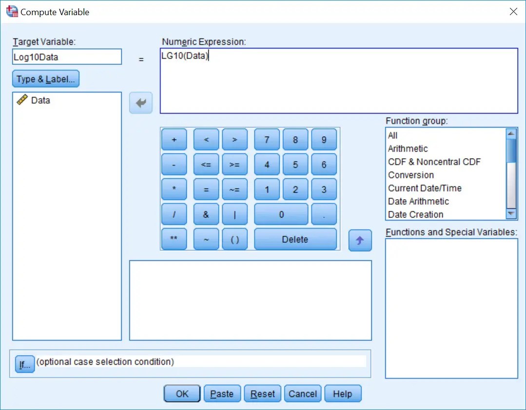 How To Log Transform Data In Spss