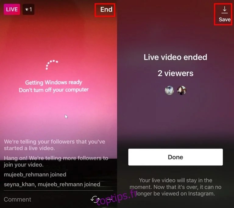 Comment enregistrer une vidéo en direct Instagram toptips.fr