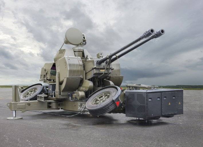 New antiaircraft gun mount Oerlikon GDF009 from Rheinmetall