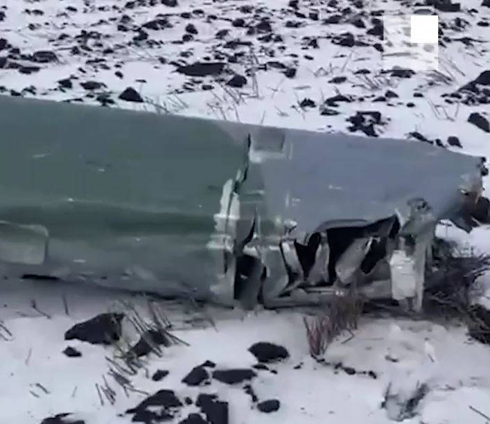 Published footage from the crash site of an unidentified object in the