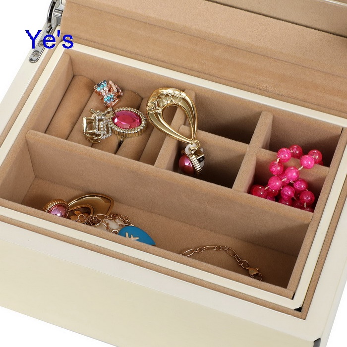 white color piano finish wooden jewelry gift box