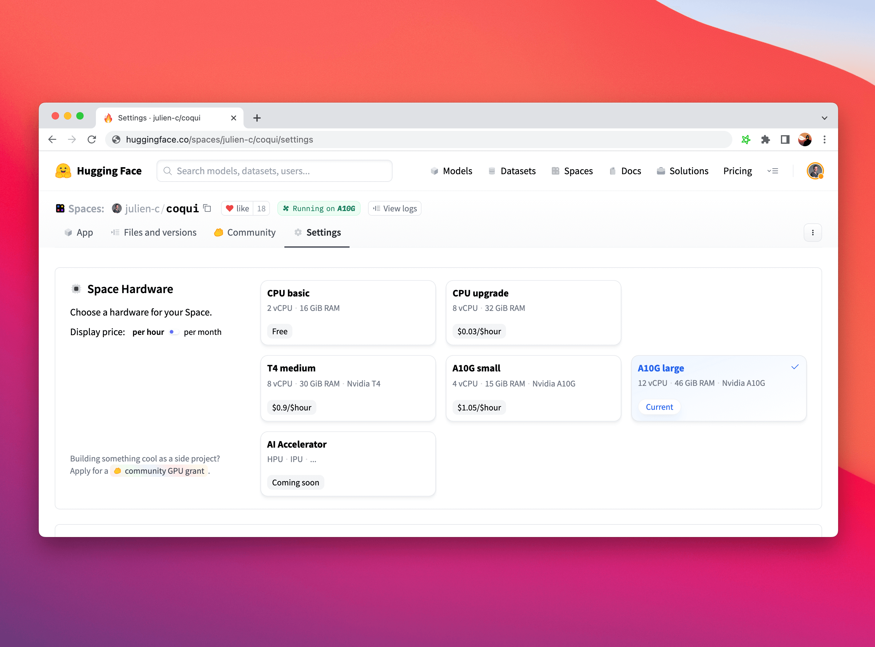 HuggingFace Hub スペース GPU スペースの使用 LangChain, HuggingFace Transformers