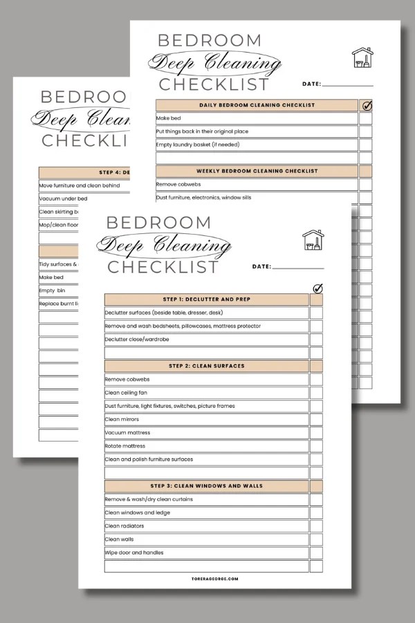 Simple StepbyStep Bedroom Cleaning Checklist + Guide » Torera