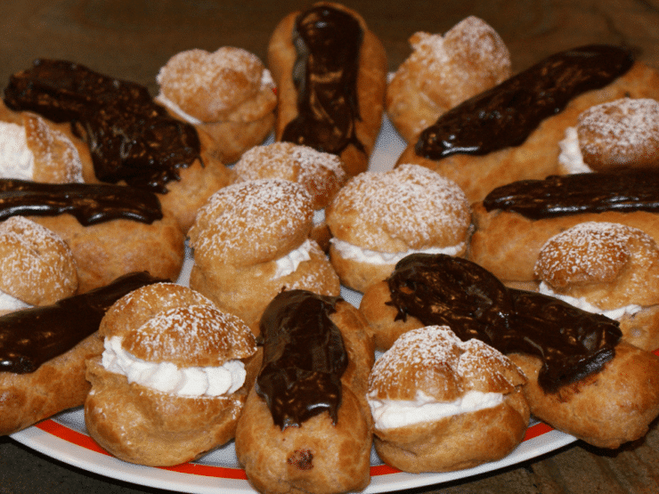Passover Cream Puffs and Eclairs with Custard Filling