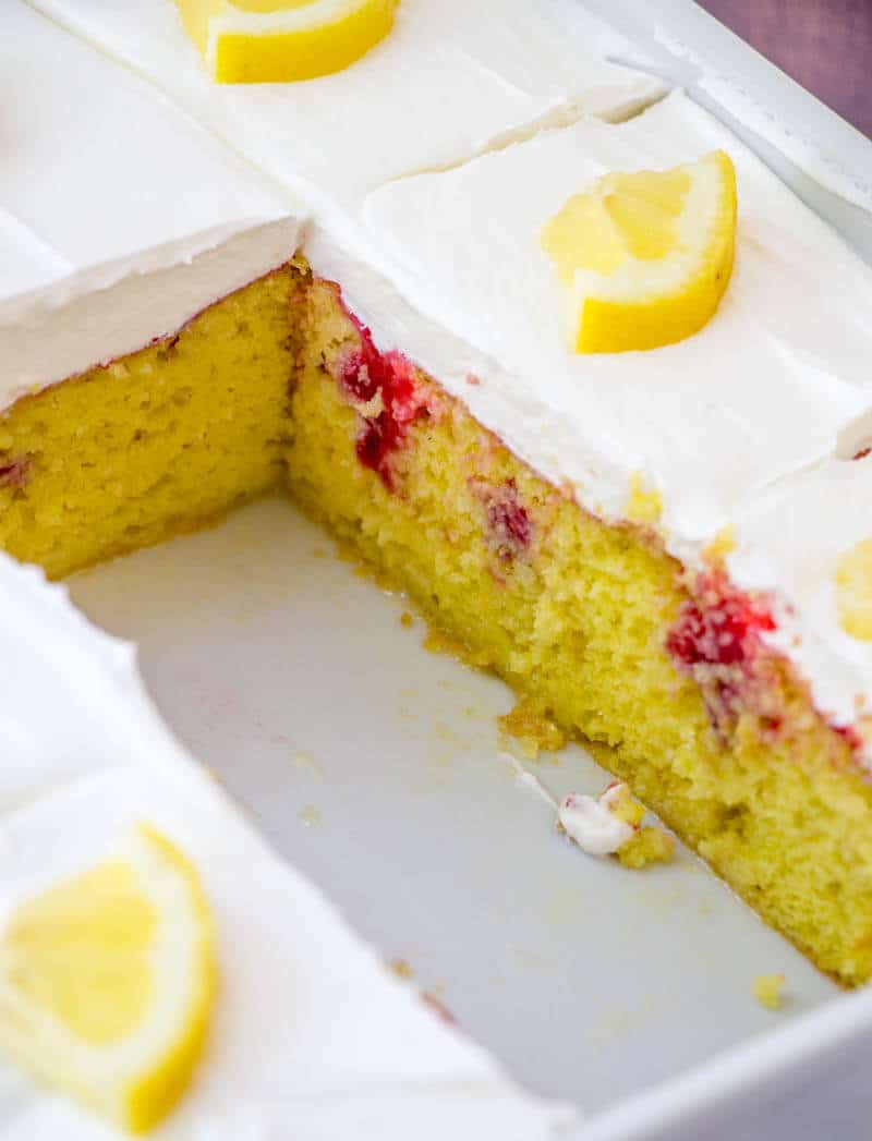 Lemon Raspberry Poke Cake {A Refreshing and Easy Cake Recipe}