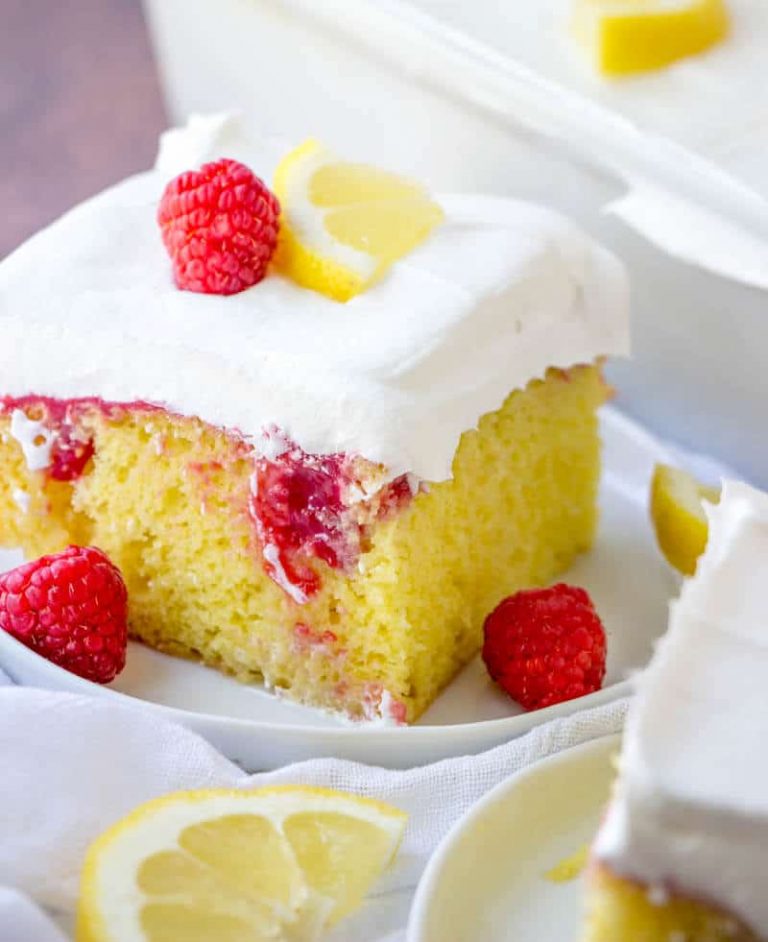 Lemon Raspberry Poke Cake {A Refreshing and Easy Cake Recipe}