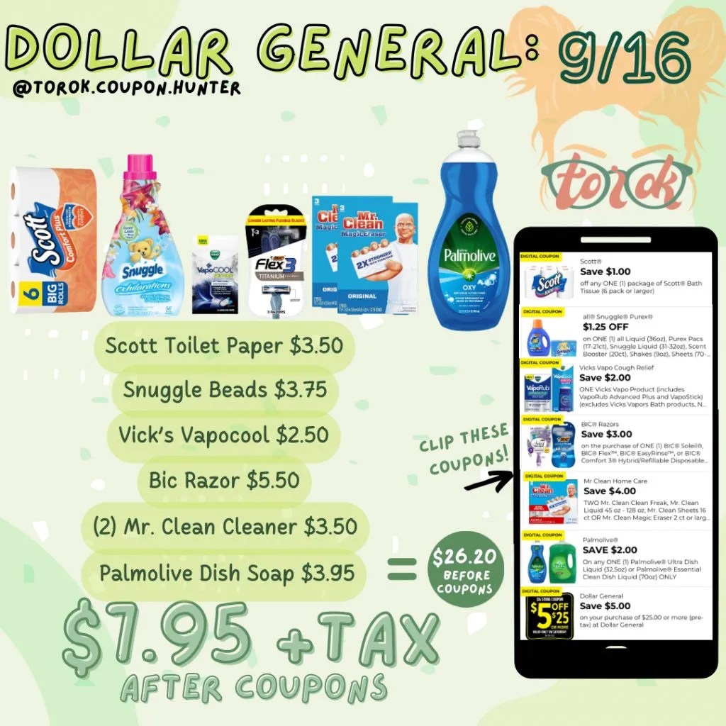 Best Dollar General Deals This Saturday 9/16 Torok Coupon Hunter