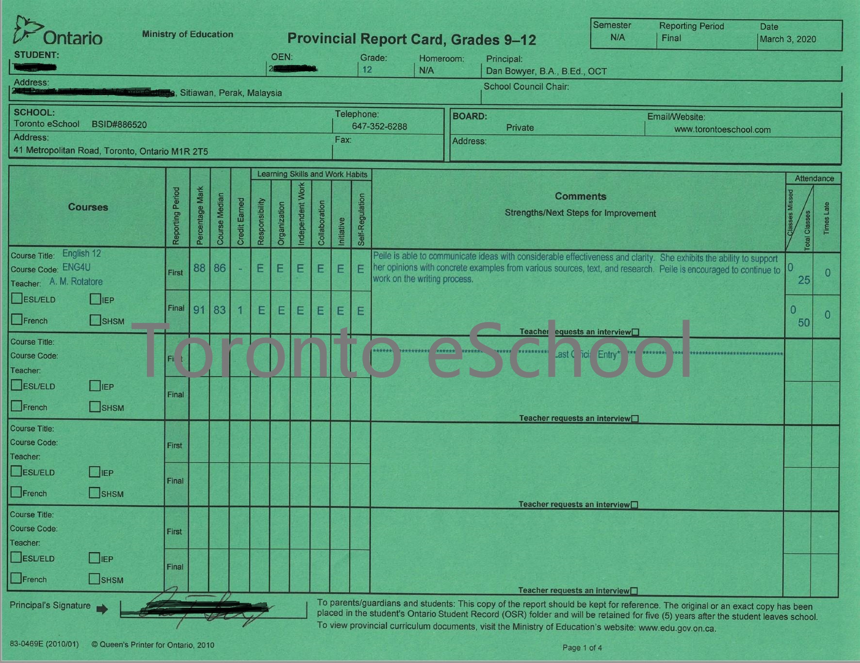 Ontario High School and OSSD Requirements Toronto eSchool Online