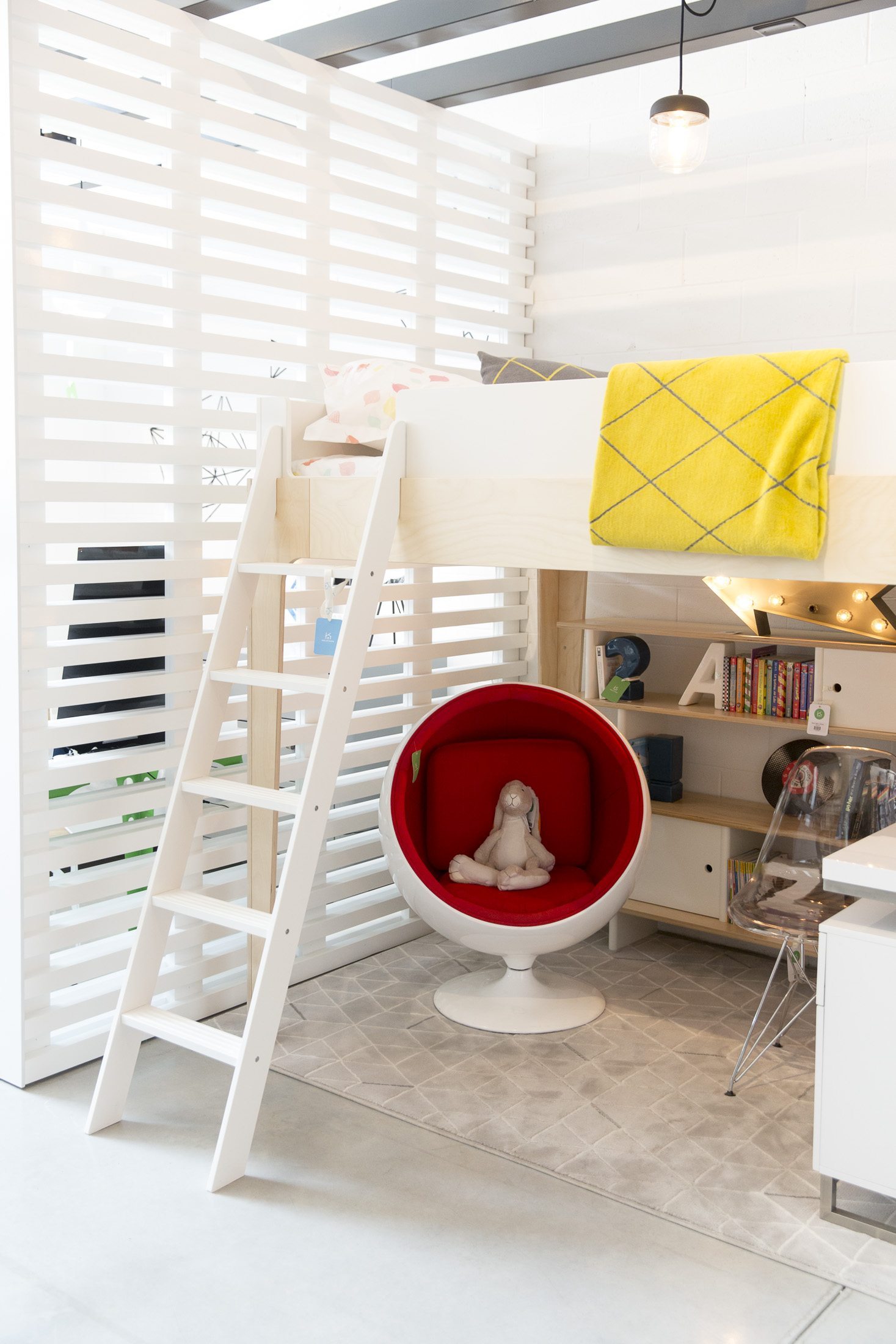 Inside Kids at Home, a children's furniture store with grownup