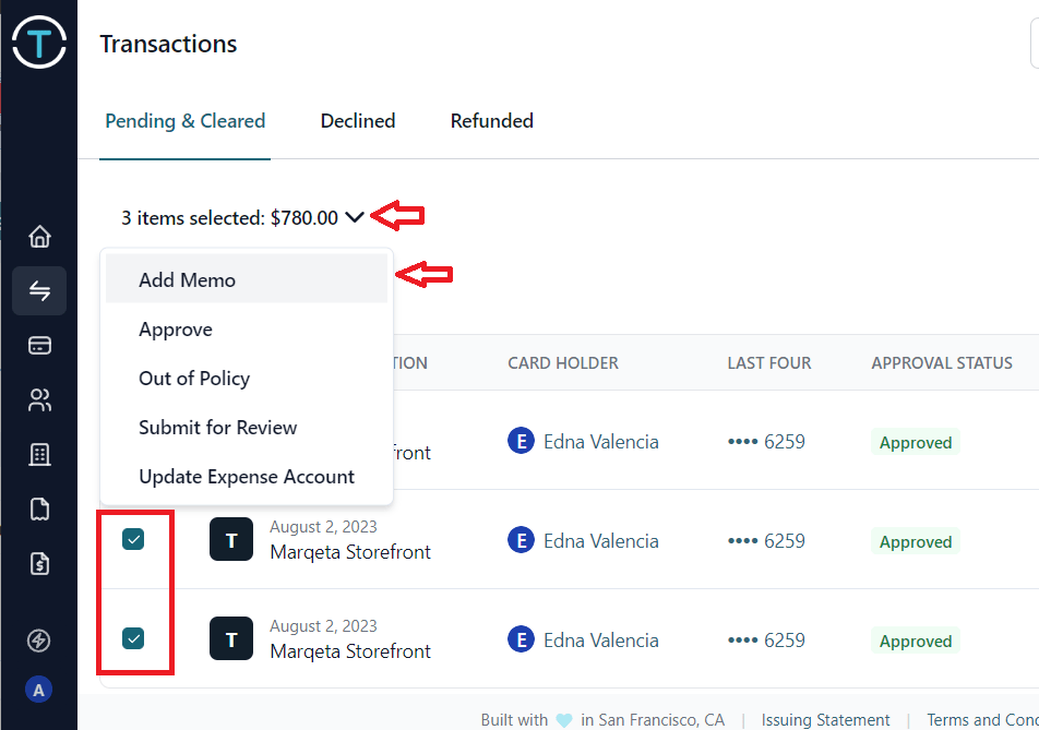 How to Add Memo in bulk Torpago