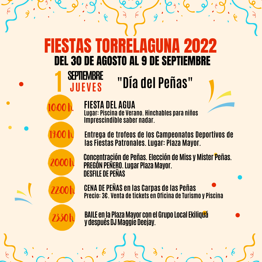 Programa de las Fiestas Torrelaguna 2022 Ayuntamiento de Torrelaguna
