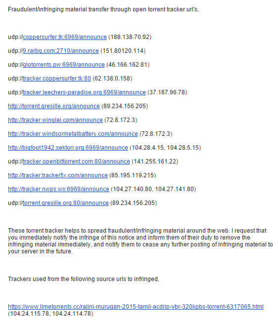 Torrent Tracker Knocked Offline by 'Faulty' Takedown Requests