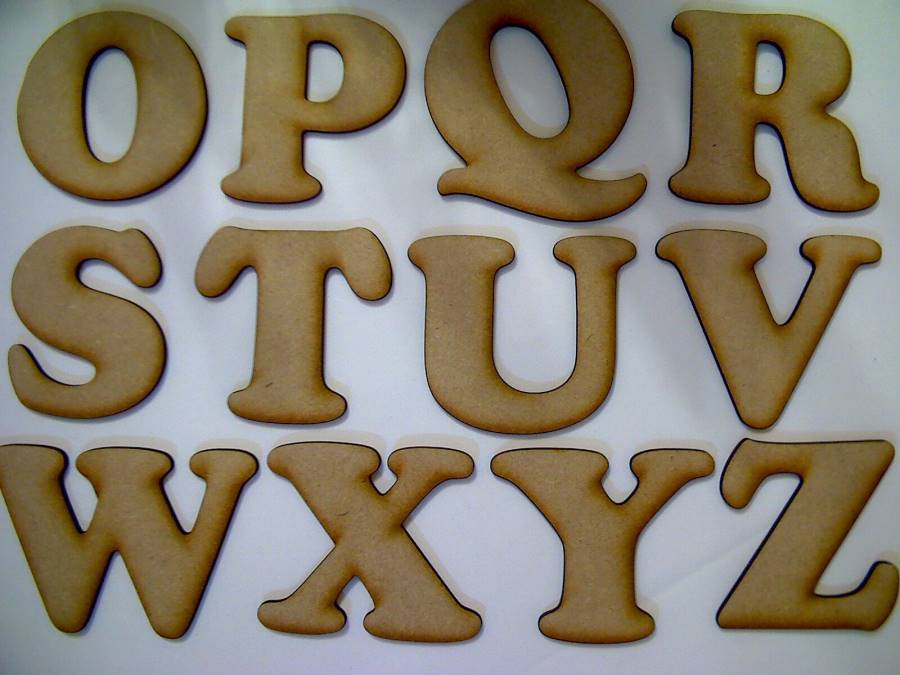 Laser Cut Wooden Letters 3mm MDF 75mm High Choose from List Torri Laser
