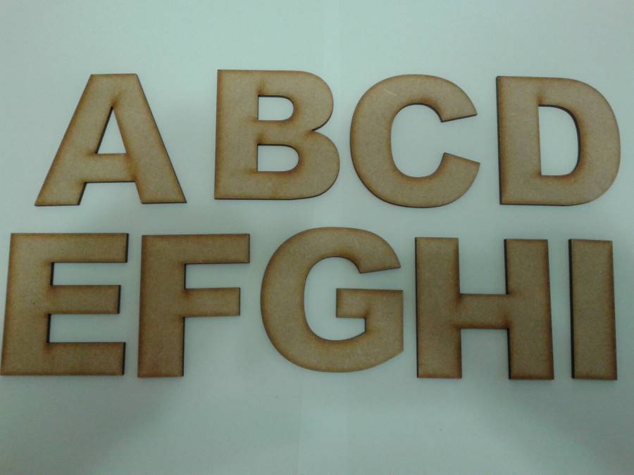 Bold Wooden Letters Laser Cut from 3mm MDF 75mm High Choose from List