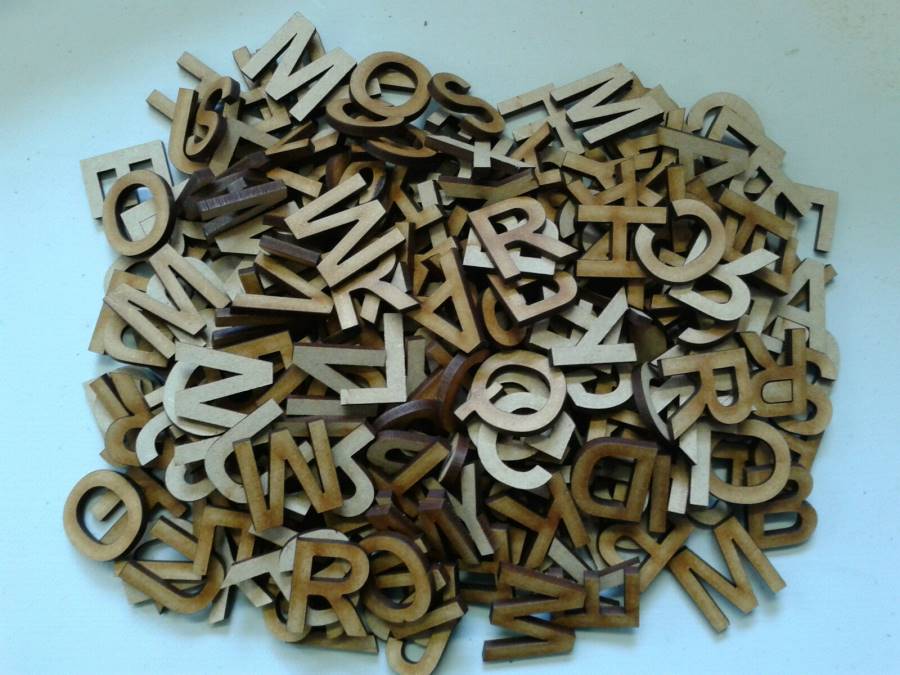 Laser Cut Wooden Letters 25mm 3mm MDF Approx 250 Crafts Card Making