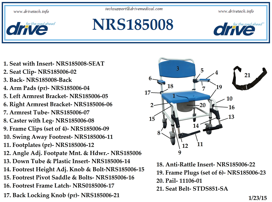 Model DR185008 Bariatric Aluminum Rehab Shower Commode Chair