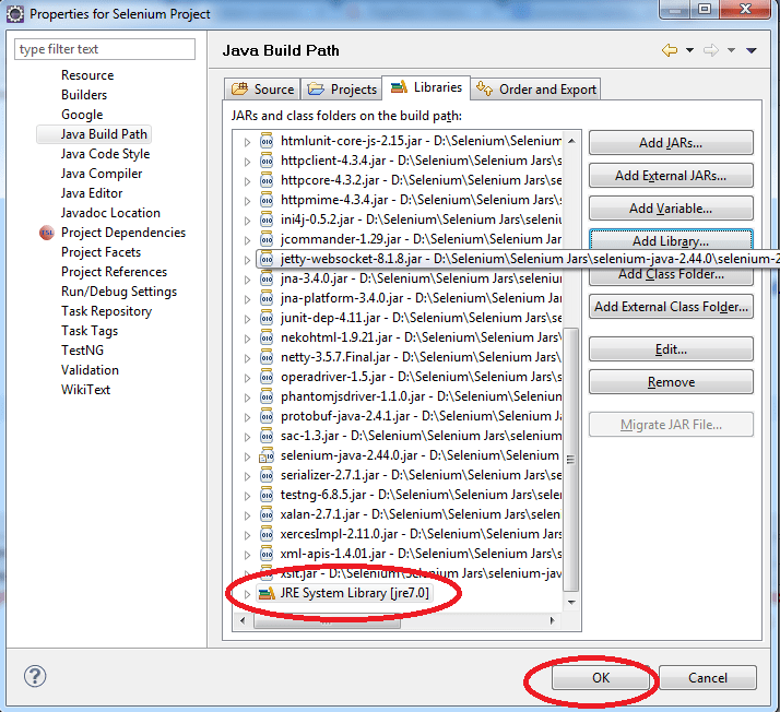 Error using sendKeys() with Selenium WebDriver due to java.lang