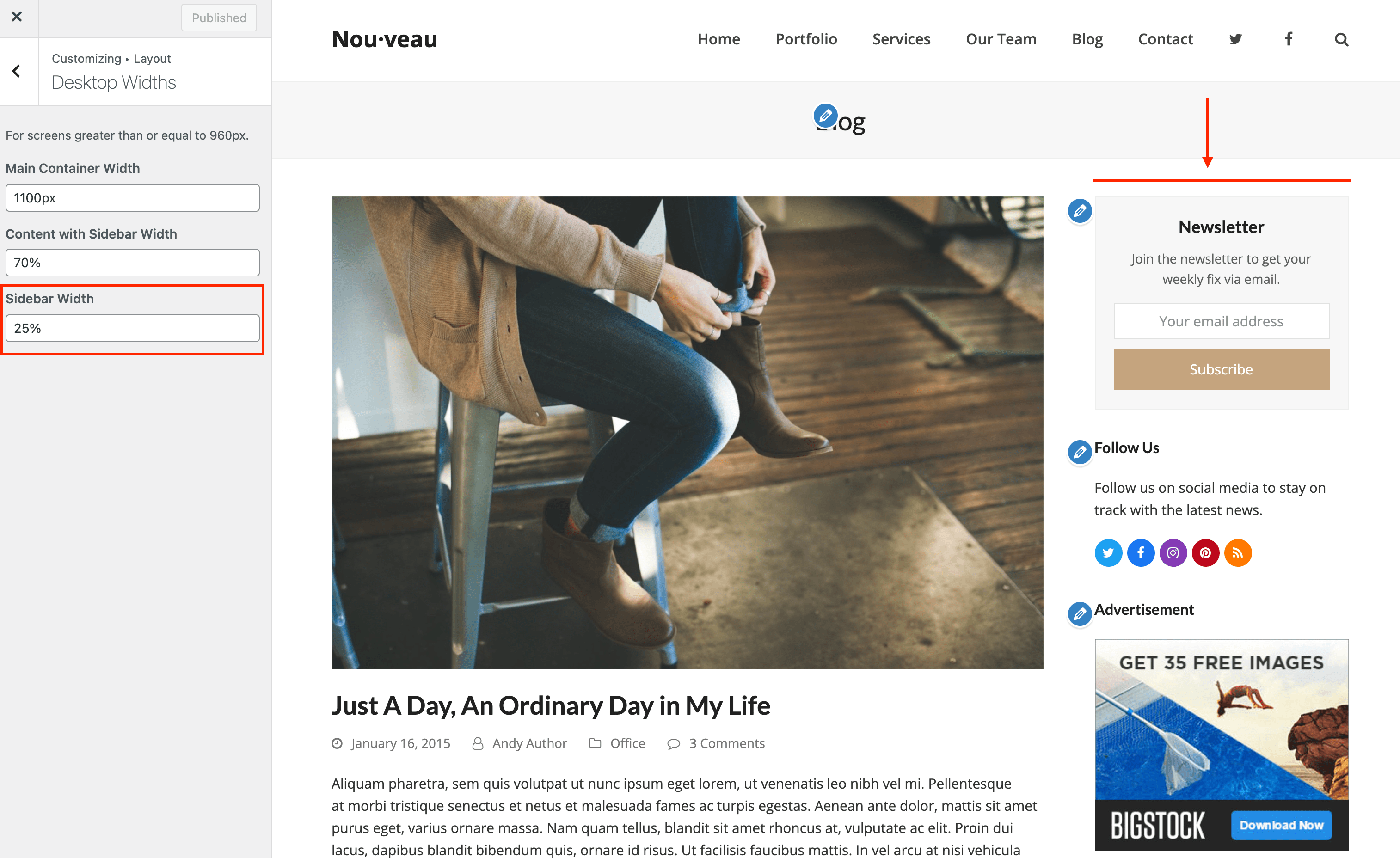 Customize Your Layout Widths Total WordPress Theme